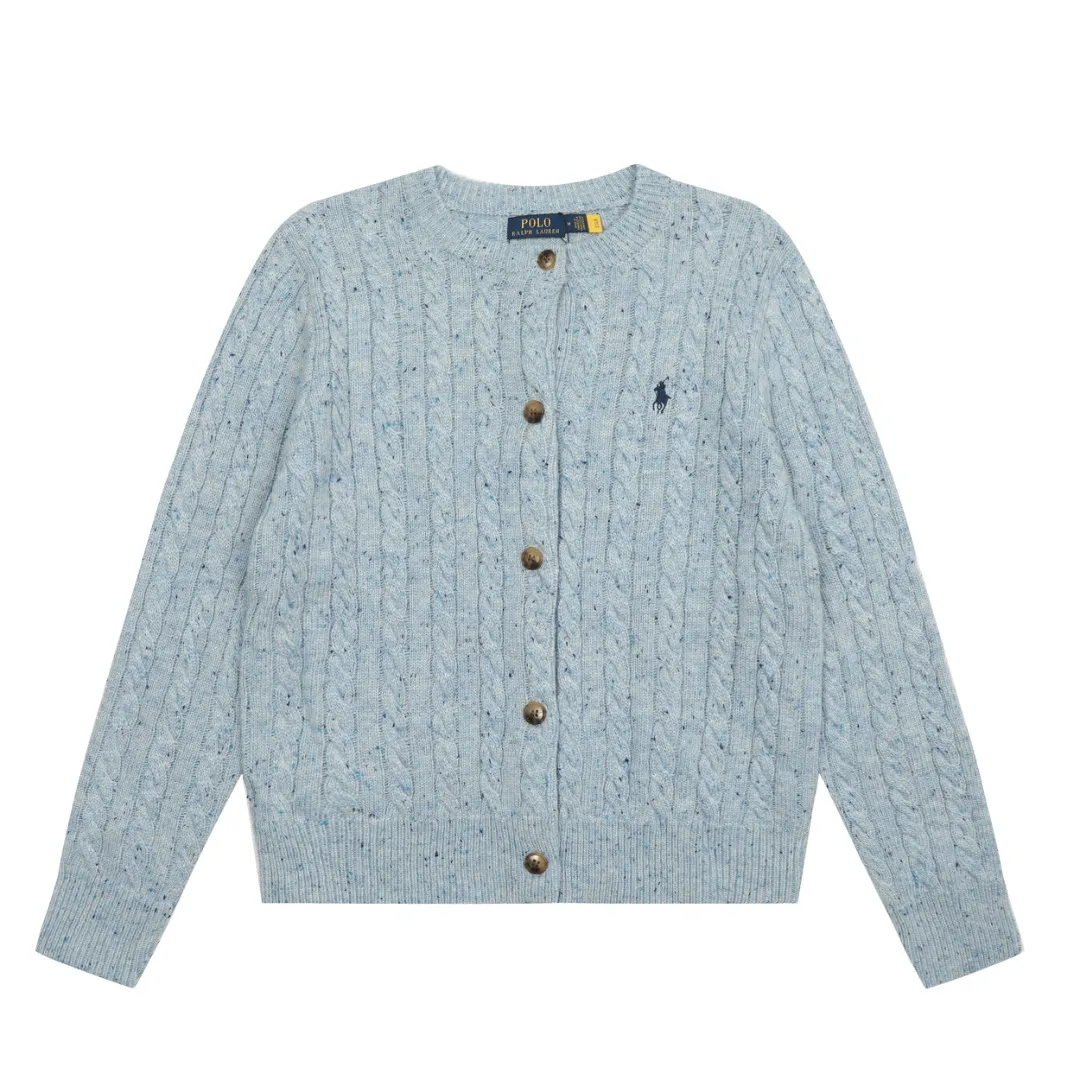 🅿️230 "Top quality" Style number: DS018# [Ralph Lauren wool blend pony embroidered logo twist knitted cardigan] ✅Ralph Lauren gradient multi-color dot versatile knitted cardigan jacket for all seasons ✅15% Merino cotton wool 85% wool blend Customized laser buttons Clean and clear texture ✅ZP quality 1:1 pattern making Scan the code to enter the GF website Counter quality ✅Details and quality are the only one in Guangzhou. Imported quality wool. Focus on high-end. Cost-effective. Needless to say good quality. ✅Restore the original version. The maximum size can be worn up to 150 pounds. Loose, comfortable and stress-free. ✅The upper body is simple and easy to wear. A must-have for goddess ootd. Good-looking clothes are never picky. A must-have in the goddess's wardrobe. Size: S-L. Color: Navy blue, light blue, off-white, leather pink, Christmas red.